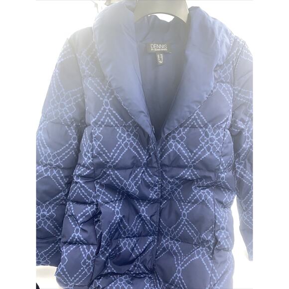 Dennis Basso Women's XS Reversible Print to Solid Blue Jacket - Picture 1 of 5